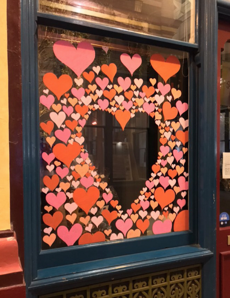 Valentine's window display at Leadenhall Market