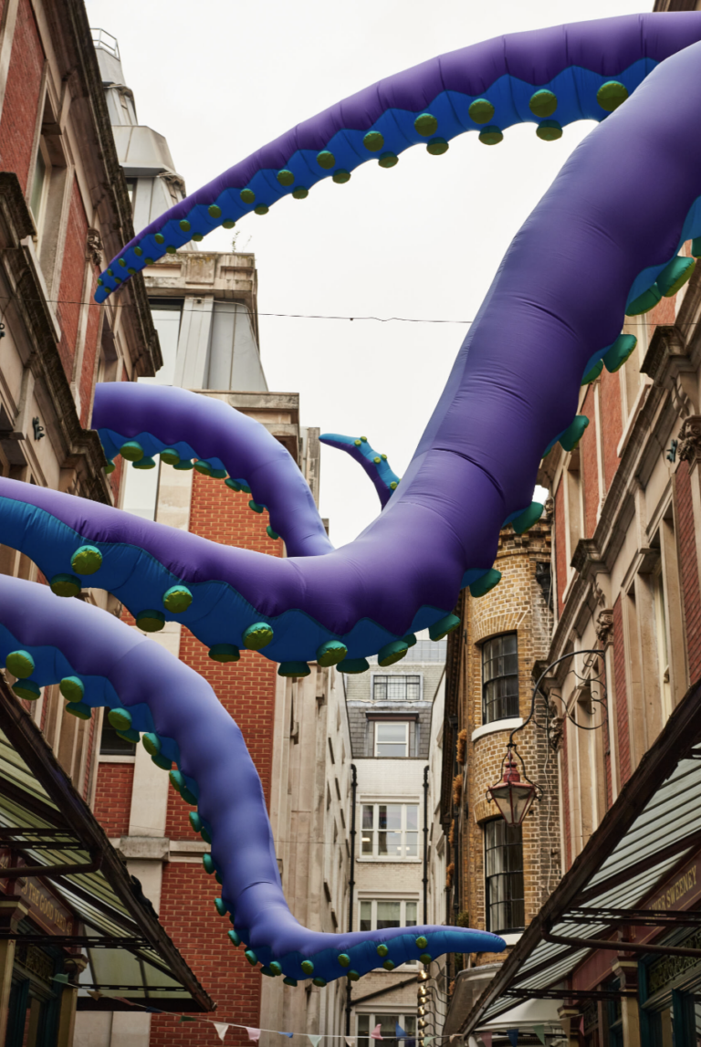 Monster's tentacles at Leadenhall Market for Halloween 2024