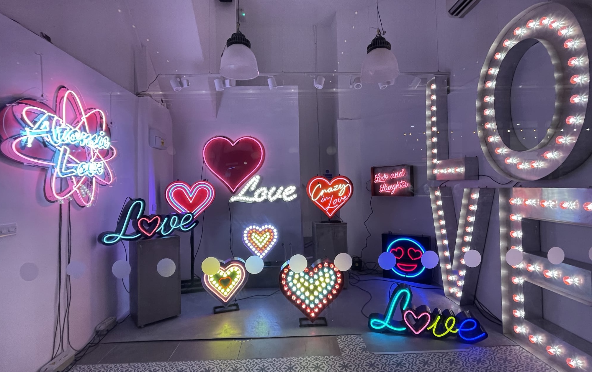 KEMP London neon Valentine's display