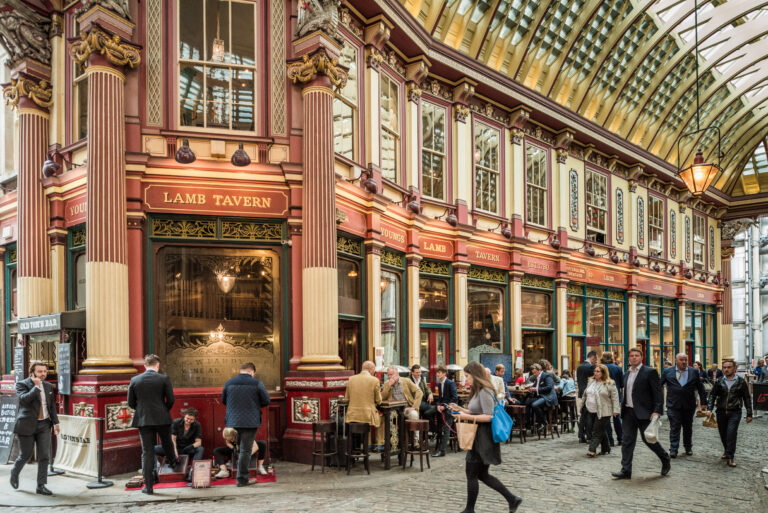 A photo of the Lamb Tavern at Leadenhall Market in the City of London